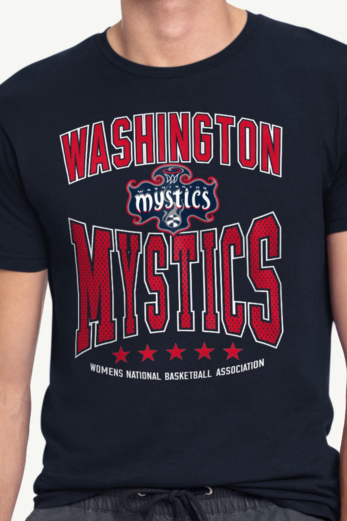 MENS WNBA WASHINGTON MYSTICS CENTER SQUEEZE T SHIRT