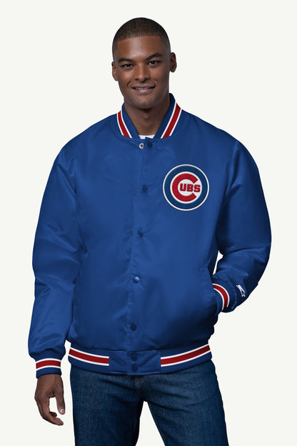 MENS CHICAGO CUBS SATIN VARSITY JACKET
