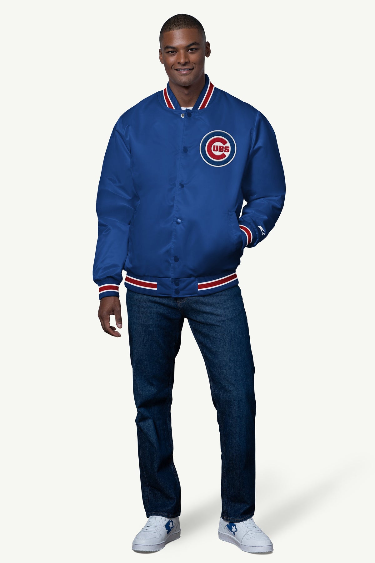MENS CHICAGO CUBS SATIN VARSITY JACKET