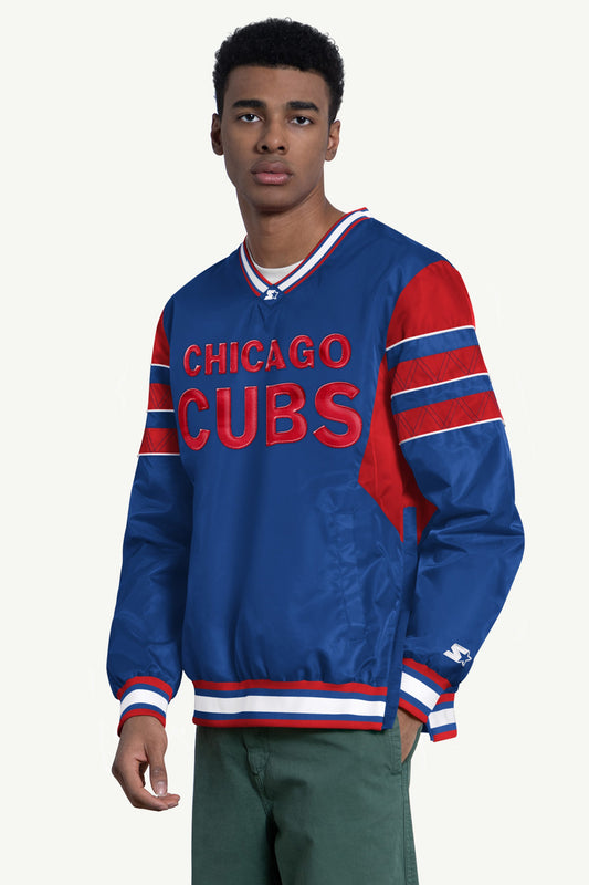 MENS CHICAGO CUBS ENFORCER V-NECK PULLOVER JACKET