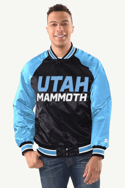 MENS UTAH MAMMOTH INDUCTEE SATIN VARSITY JACKET