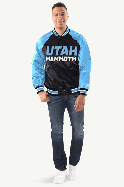 MENS UTAH MAMMOTH INDUCTEE SATIN VARSITY JACKET