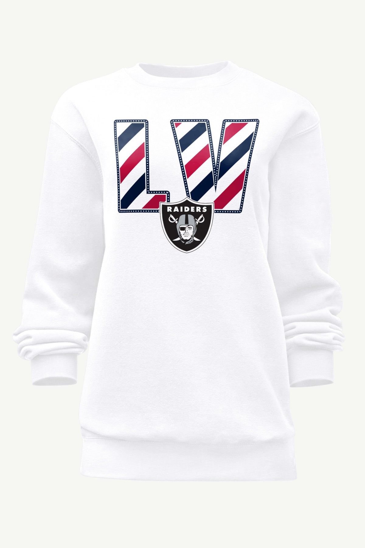 WOMENS LAS VEGAS RAIDERS STARS AND STRIPES SWEATSHIRT