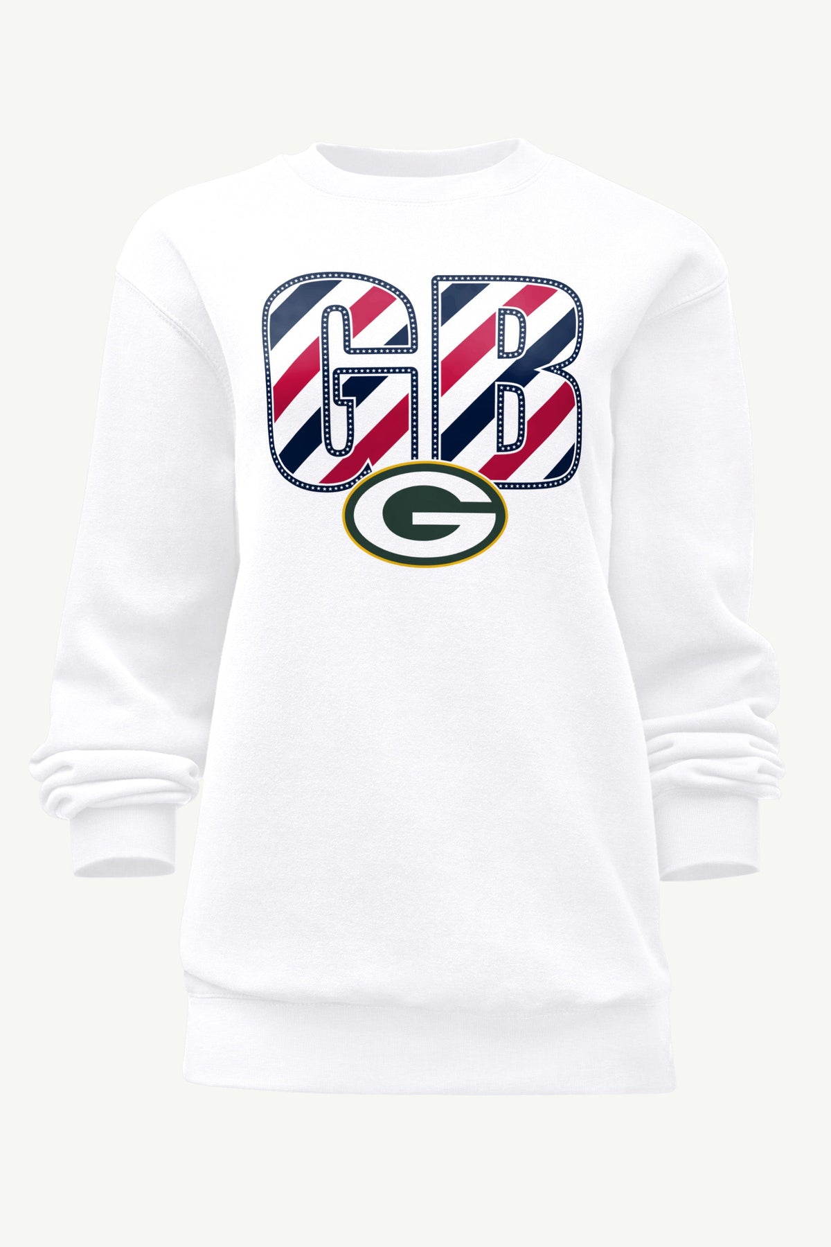 WOMENS GREEN BAY PACKERS STARS AND STRIPES SWEATSHIRT