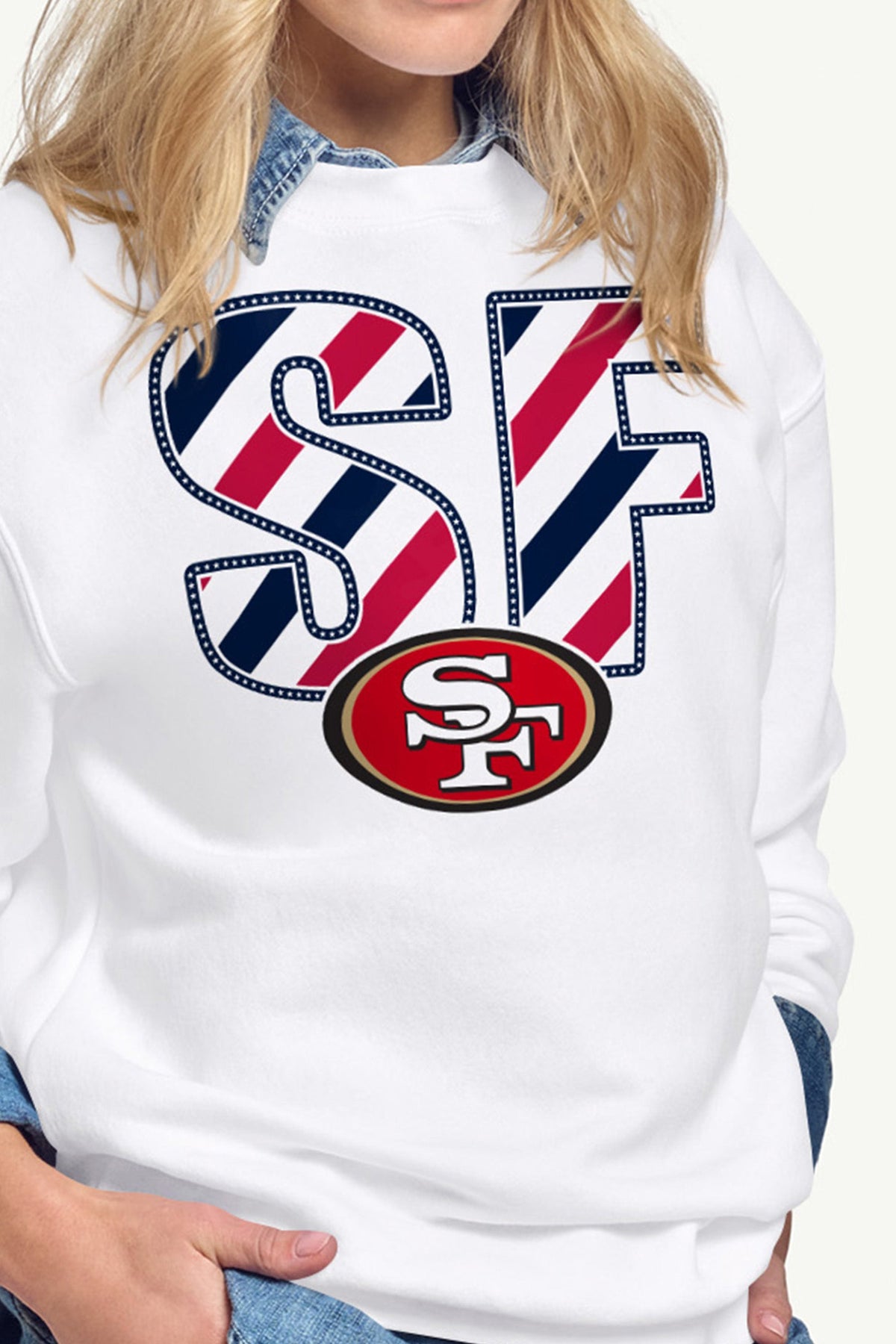 WOMENS SAN FRANCISCO 49ERS STARS AND STRIPES SWEATSHIRT