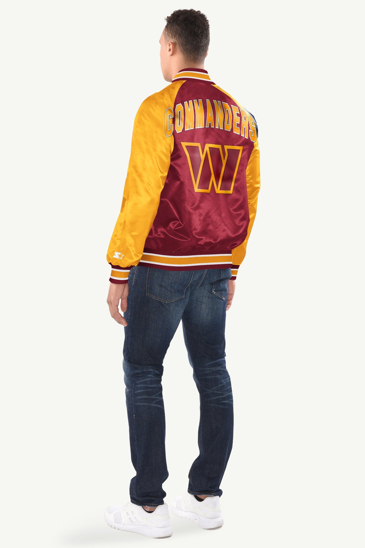 MENS WASHINGTON COMMANDERS INDUCTEE SATIN VARSITY JACKET