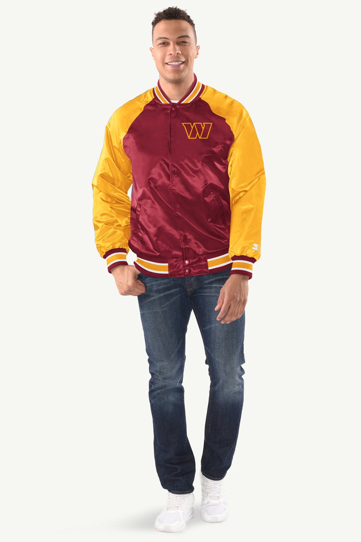 MENS WASHINGTON COMMANDERS INDUCTEE SATIN VARSITY JACKET