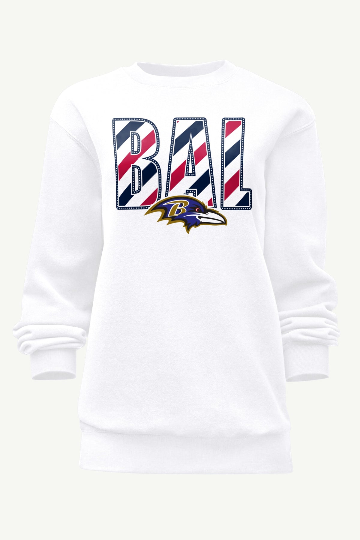 WOMENS BALTIMORE RAVENS STARS AND STRIPES SWEATSHIRT