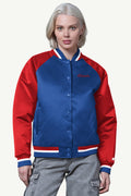 WOMENS NEW YORK GIANTS FINAL SCORE SATIN VARSITY JACKET