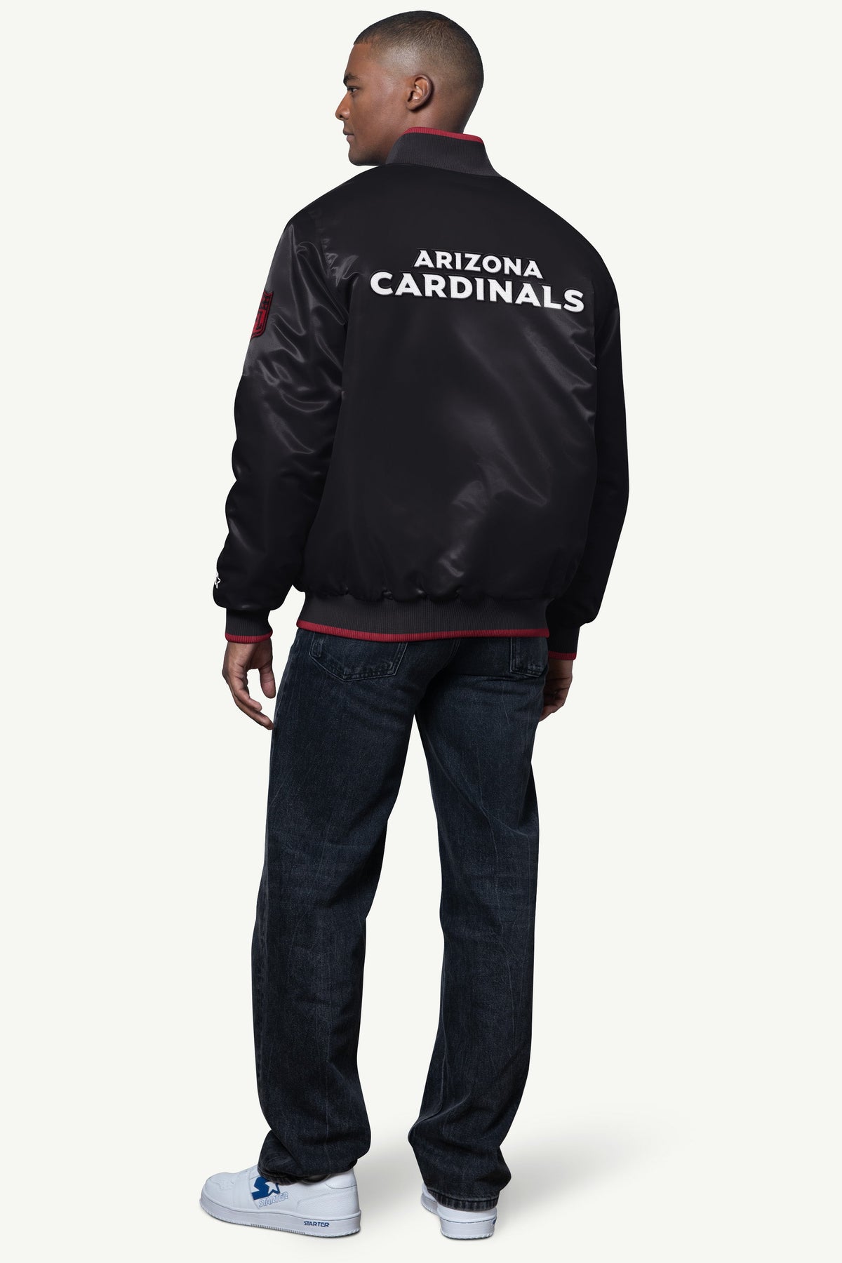 MENS ARIZONA CARDINALS AMBASSADOR SATIN VARSITY JACKET