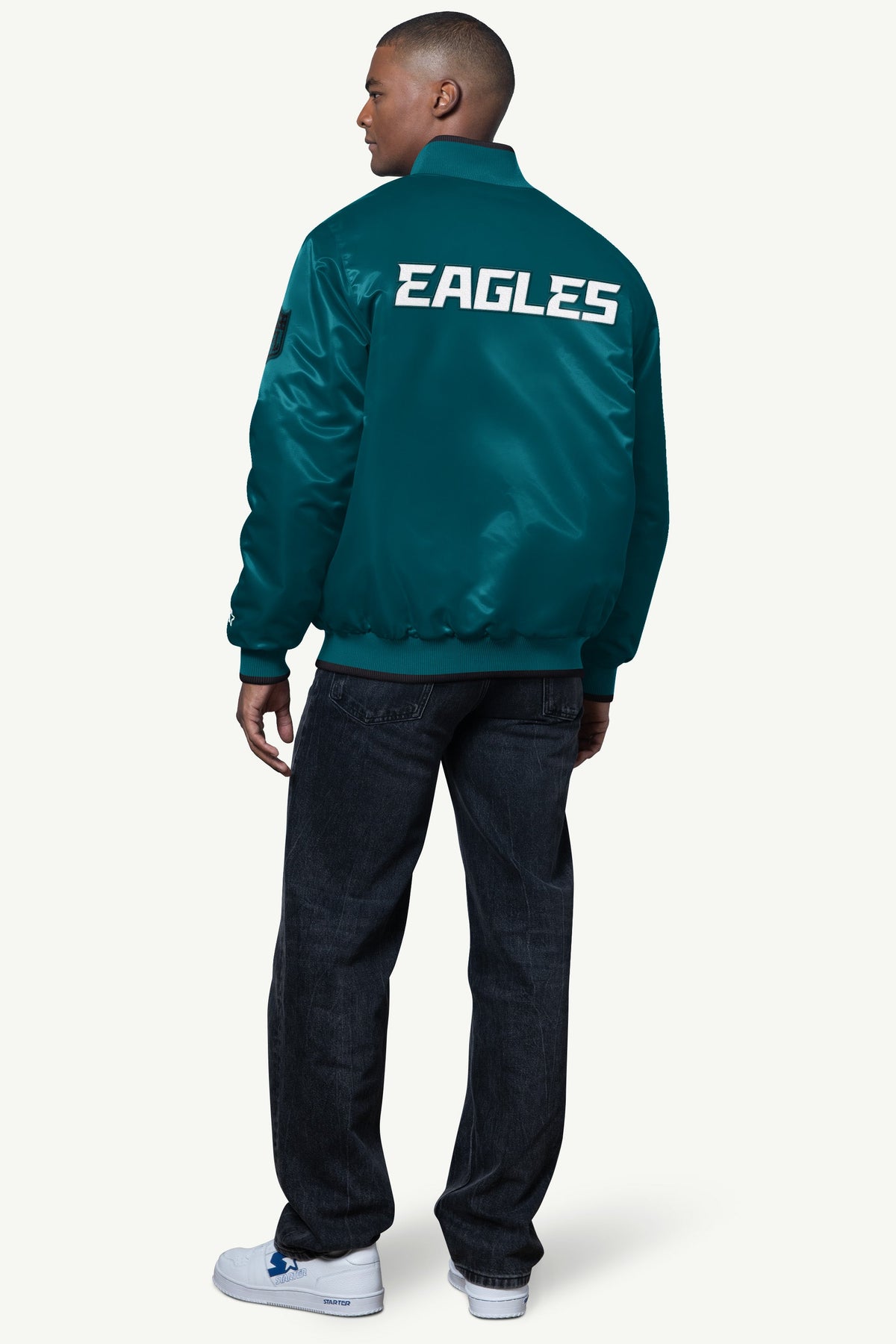 MENS PHILADELPHIA EAGLES AMBASSADOR SATIN VARSITY JACKET
