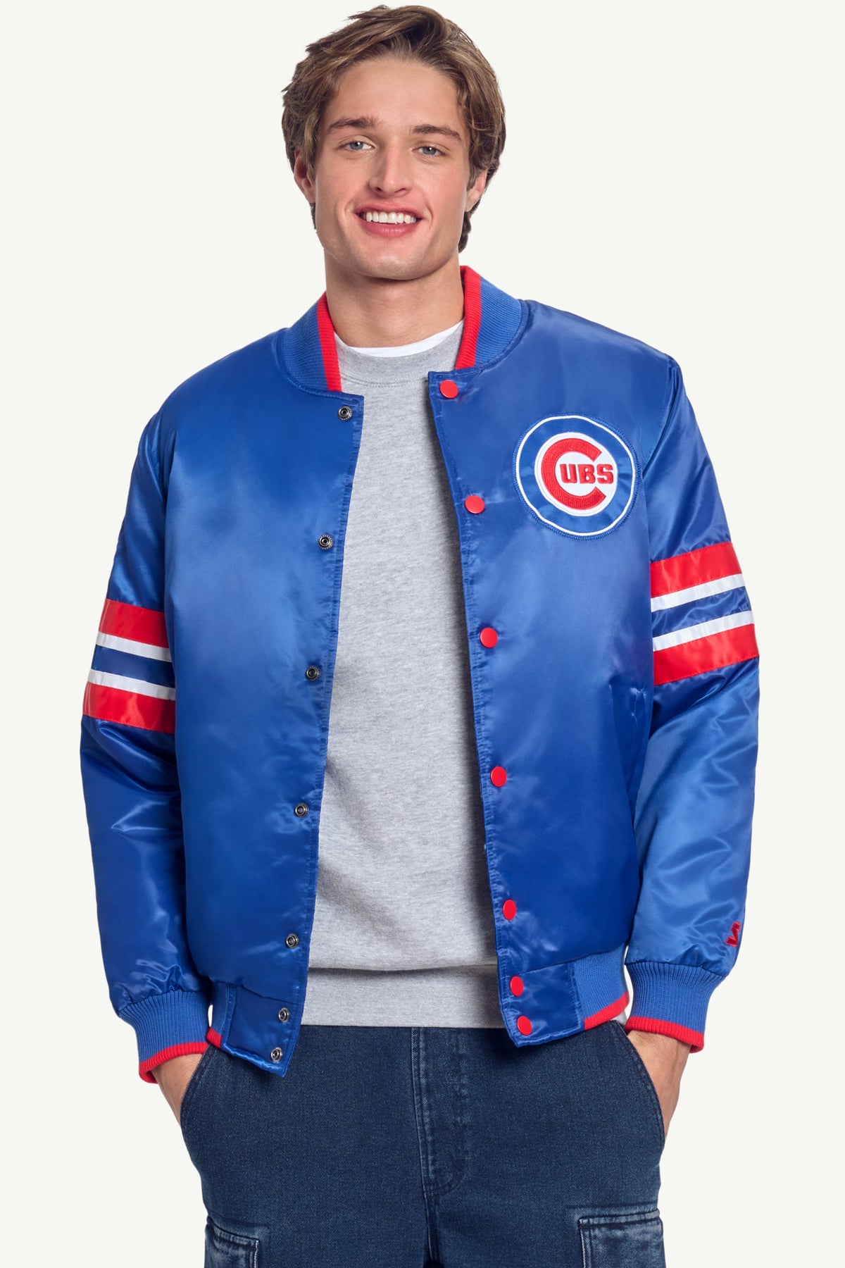 MENS CHICAGO CUBS SATIN JACKET