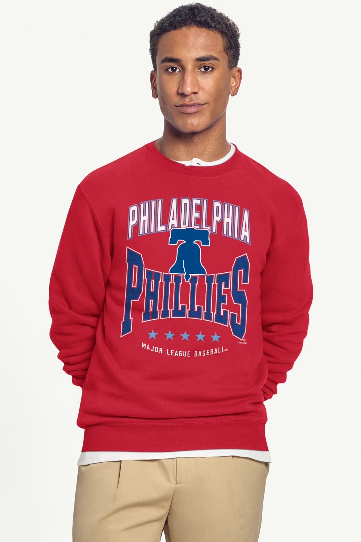 MENS PHILADELPHIA PHILLIES CENTER SQUEEZE SWEATSHIRT