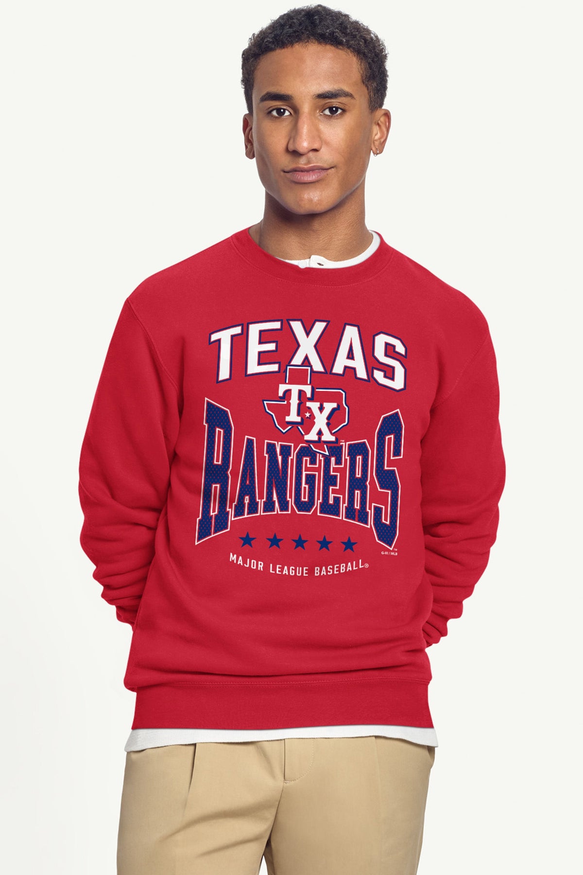 MENS TEXAS RANGERS CENTER SQUEEZE SWEATSHIRT