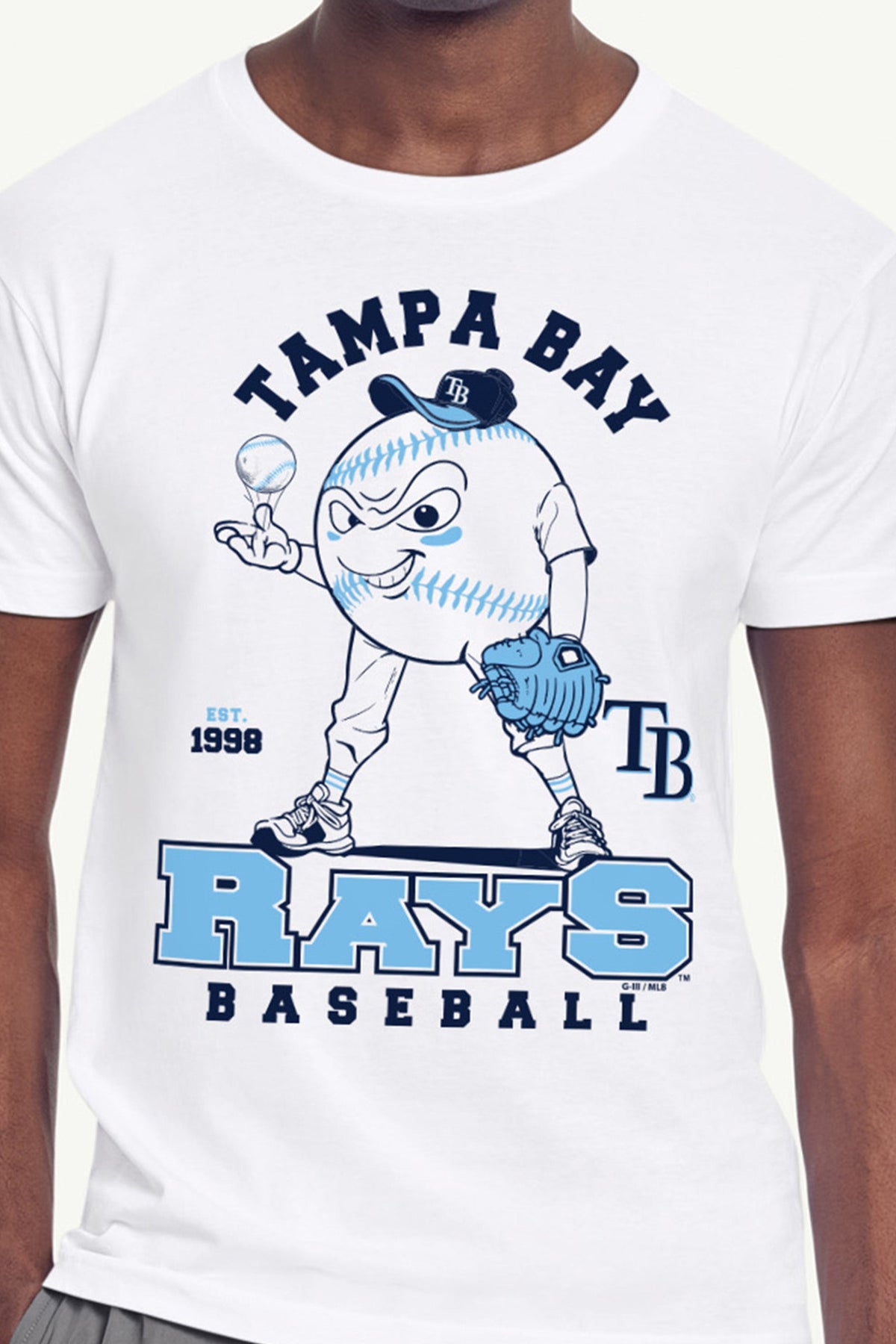 MENS TAMPA BAY RAYS BASEBALL CHARACTER SHORT SLEEVE T SHIRT