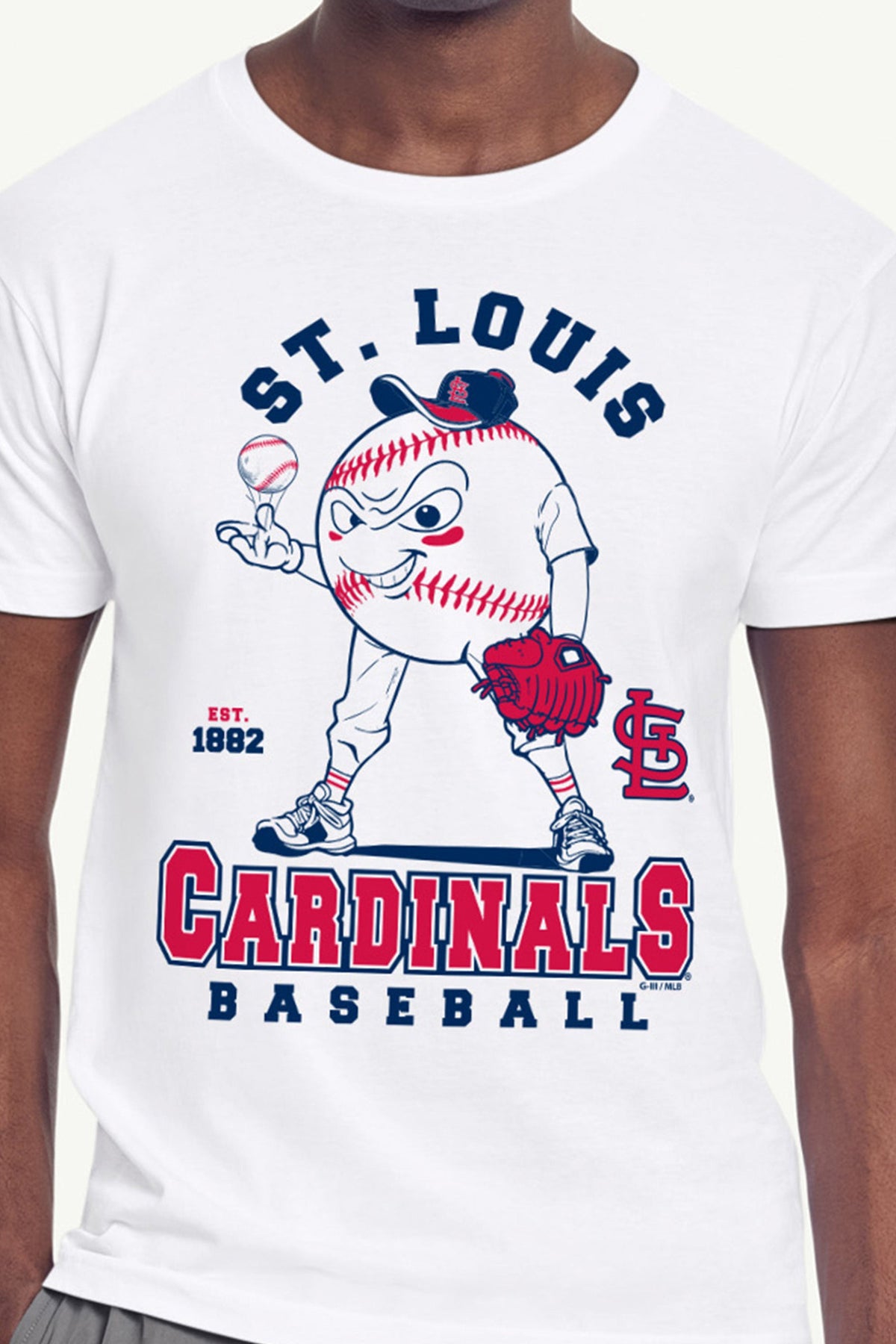 MENS ST. LOUIS CARDINALS  BASEBALL CHARACTER SHORT SLEEVE T SHIRT