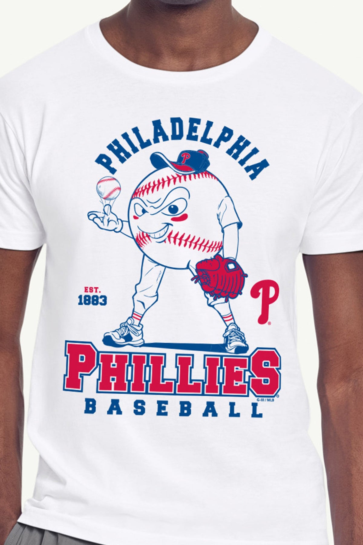 MENS PHILADELPHIA PHILLIES BASEBALL CHARACTER SHORT SLEEVE T SHIRT