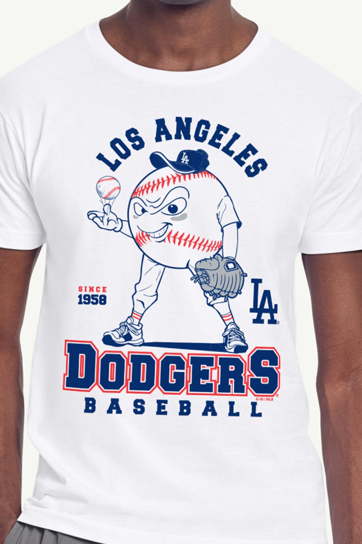 MENS LOS ANGELES DODGERS BASEBALL CHARACTER SHORT SLEEVE T SHIRT