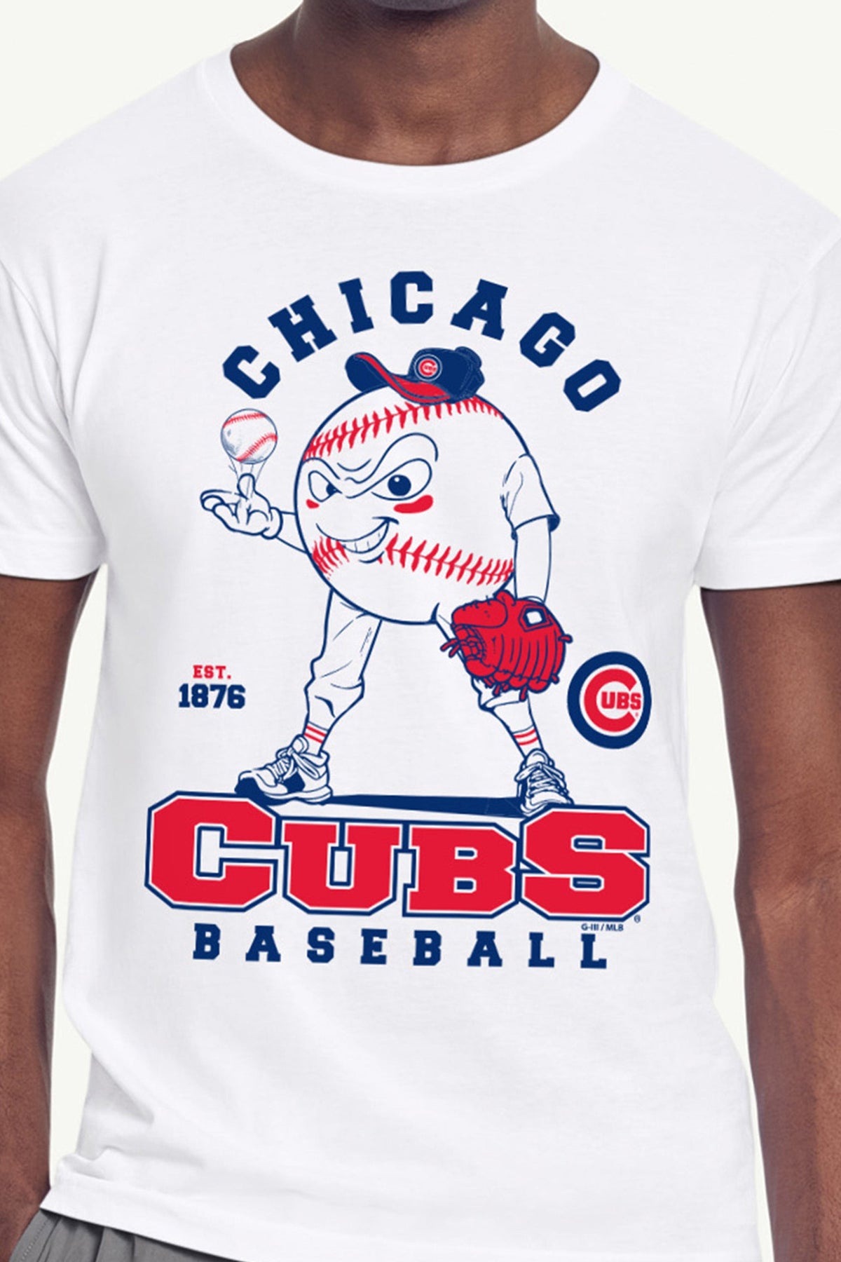 MENS CHICAGO CUBS BASEBALL CHARACTER SHORT SLEEVE T SHIRT