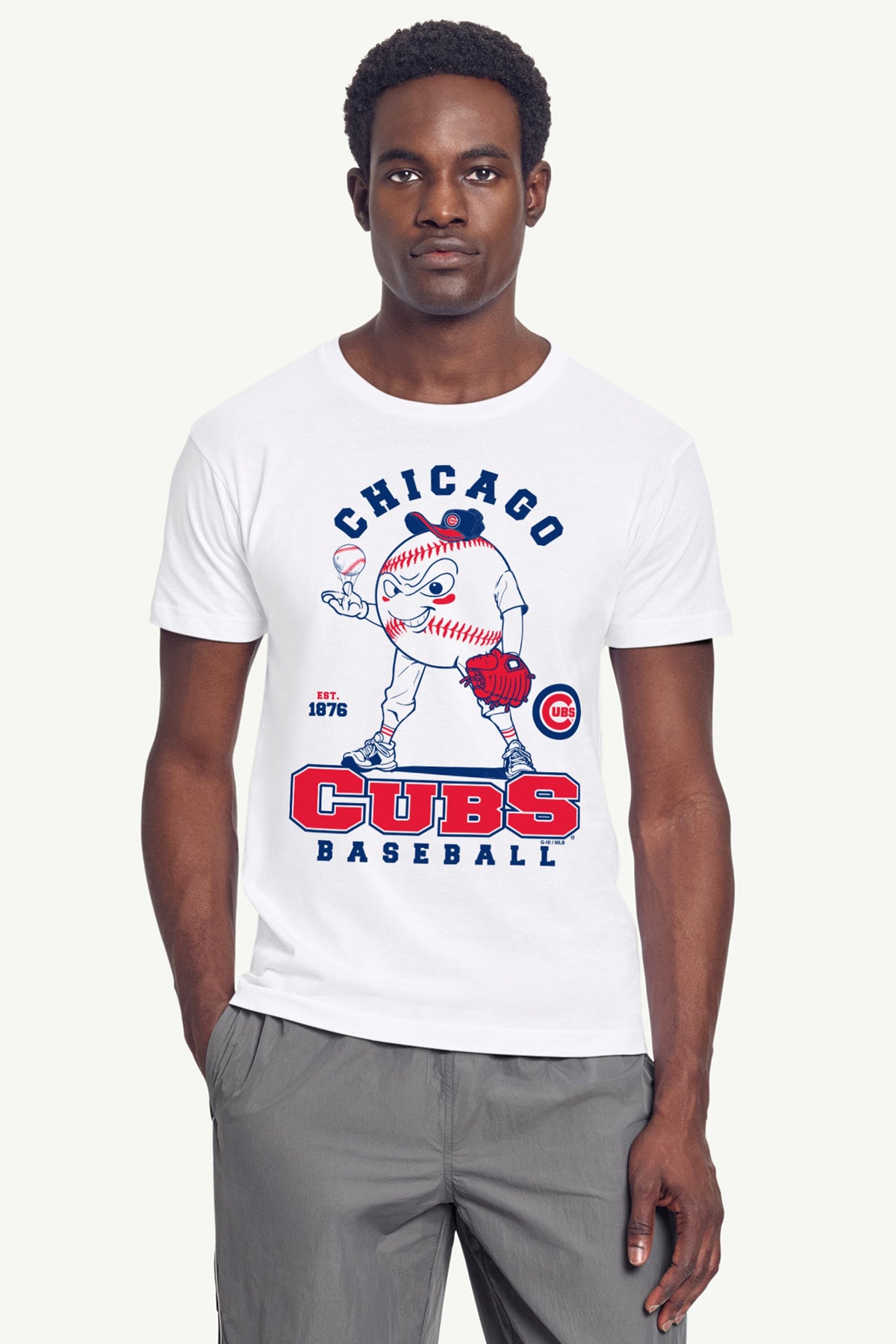 MENS CHICAGO CUBS BASEBALL CHARACTER SHORT SLEEVE T SHIRT