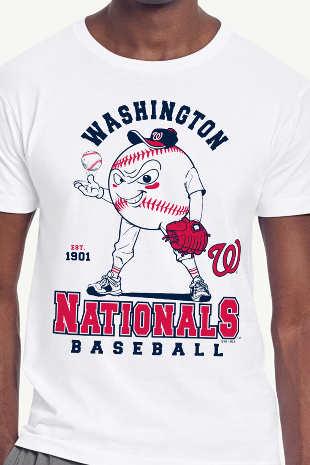 MENS WASHINGTON NATIONALS BASEBALL CHARACTER SHORT SLEEVE T SHIRT