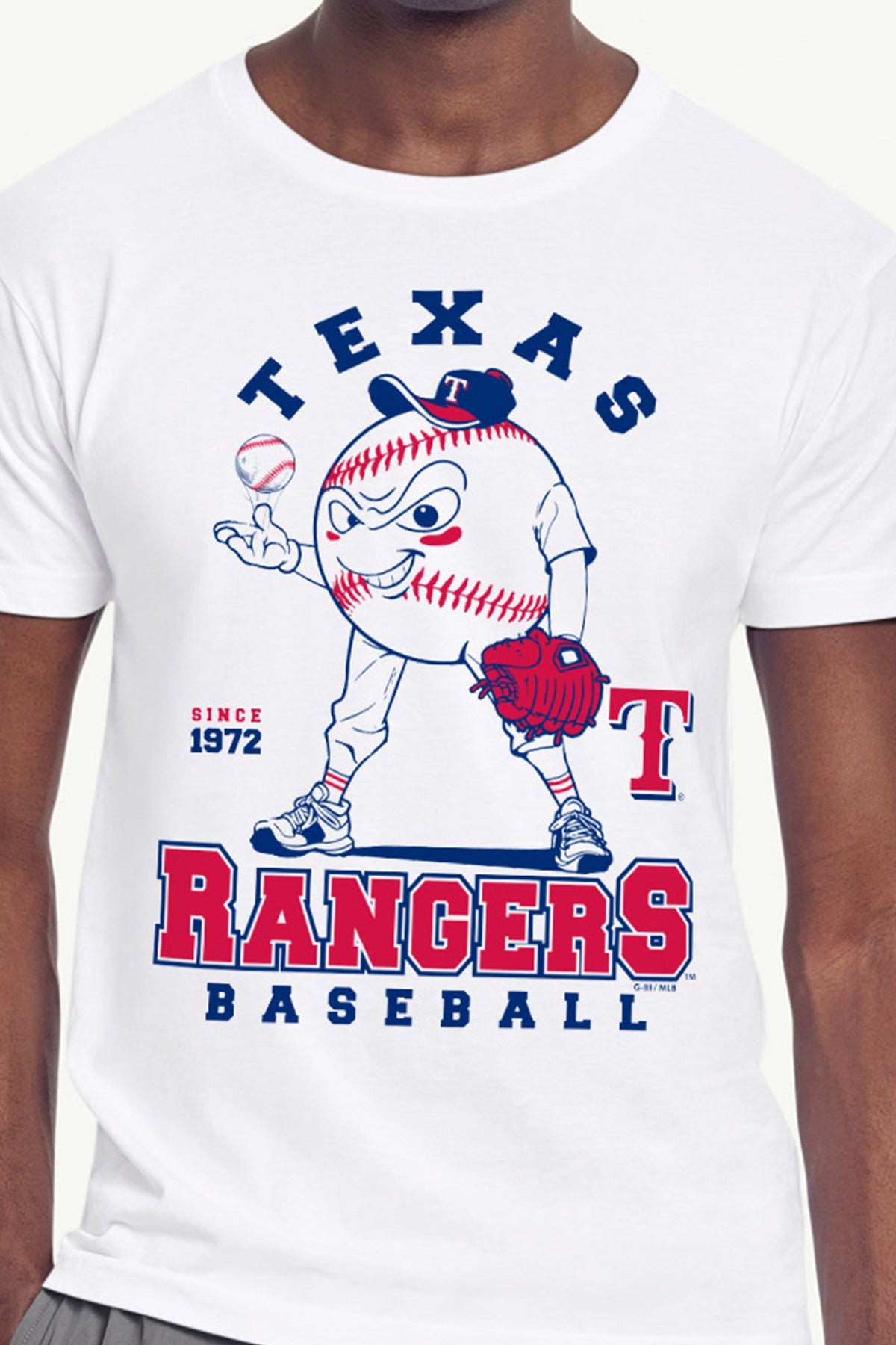 MENS TEXAS RANGERS BASEBALL CHARACTER SHORT SLEEVE T SHIRT