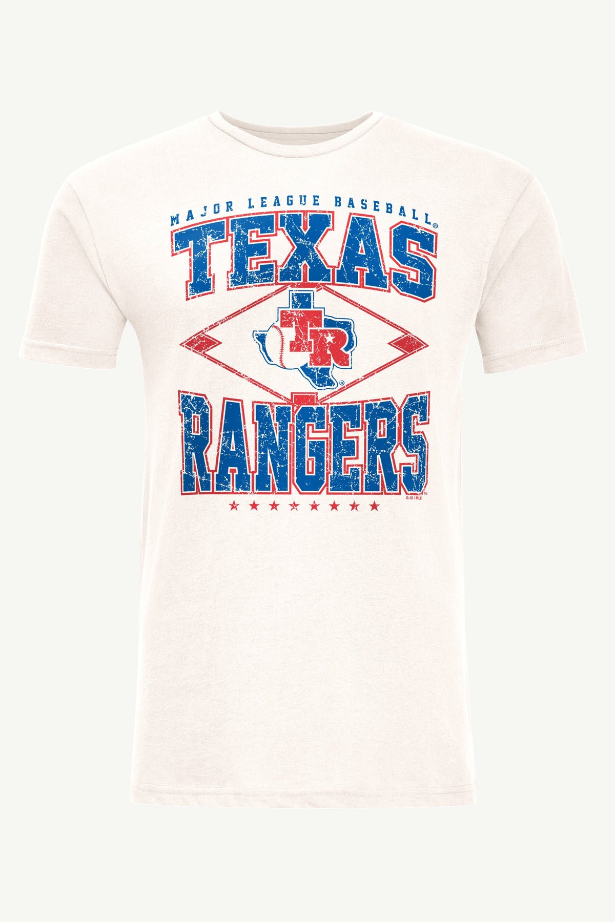 MENS TEXAS RANGERS DISTRESSED COOPERSTOWN DIAMOND SHORT SLEEVE T SHIRT