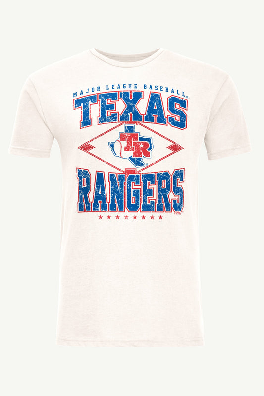 MENS TEXAS RANGERS DISTRESSED COOPERSTOWN DIAMOND SHORT SLEEVE T SHIRT
