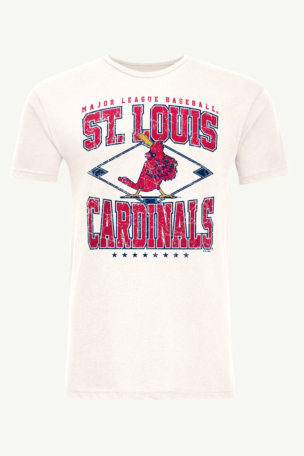 MENS ST. LOUIS CARDINALS DISTRESSED COOPERSTOWN DIAMOND SHORT SLEEVE T SHIRT