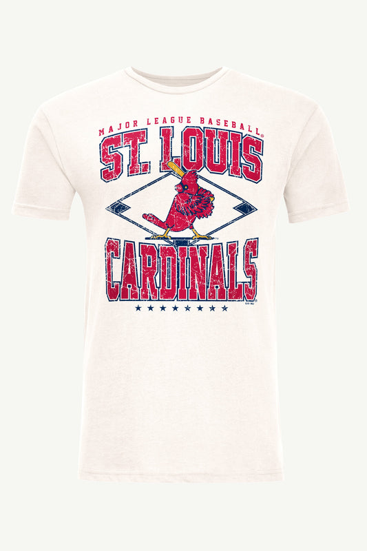 MENS ST. LOUIS CARDINALS DISTRESSED COOPERSTOWN DIAMOND SHORT SLEEVE T SHIRT