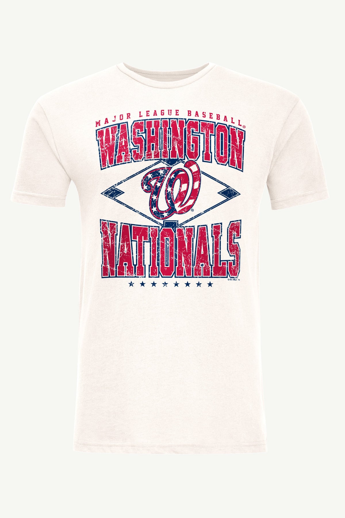 MENS WASHINGTON NATIONALS DISTRESSED COOPERSTOWN DIAMOND SHORT SLEEVE T SHIRT