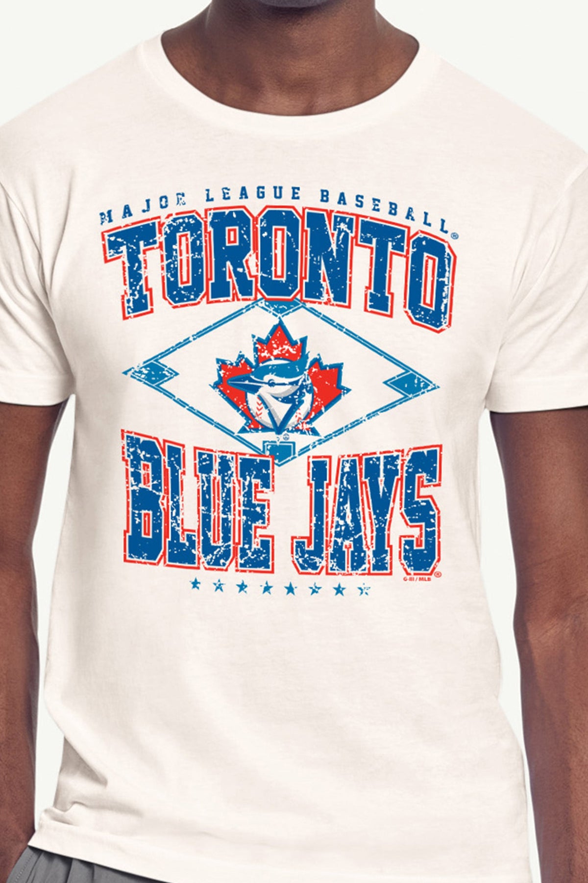 MENS TORONTO BLUE JAYS DISTRESSED COOPERSTOWN DIAMOND SHORT SLEEVE T SHIRT