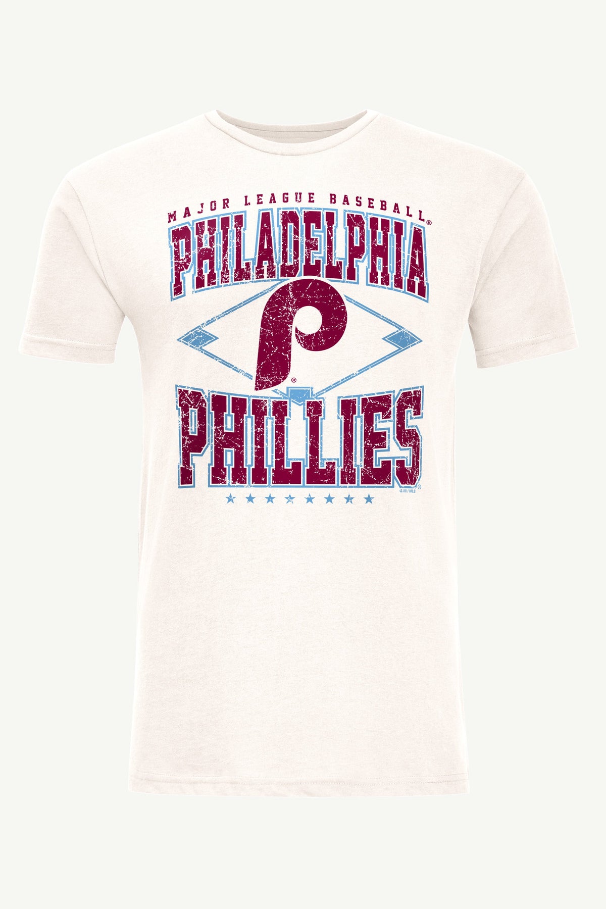 MENS PHILADELPHIA PHILLIES DISTRESSED COOPERSTOWN DIAMOND SHORT SLEEVE T SHIRT