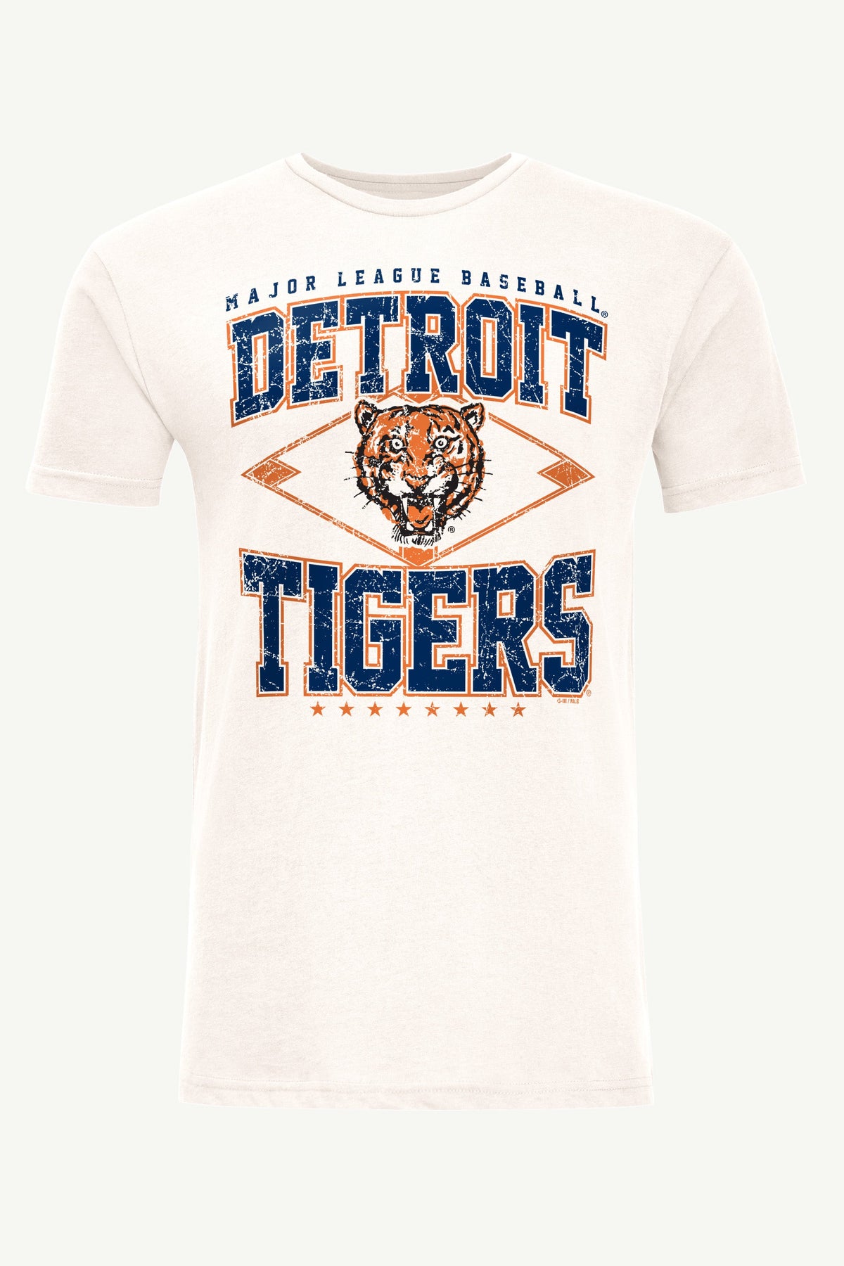 MENS DETROIT TIGERS DISTRESSED COOPERSTOWN DIAMOND SHORT SLEEVE T SHIRT