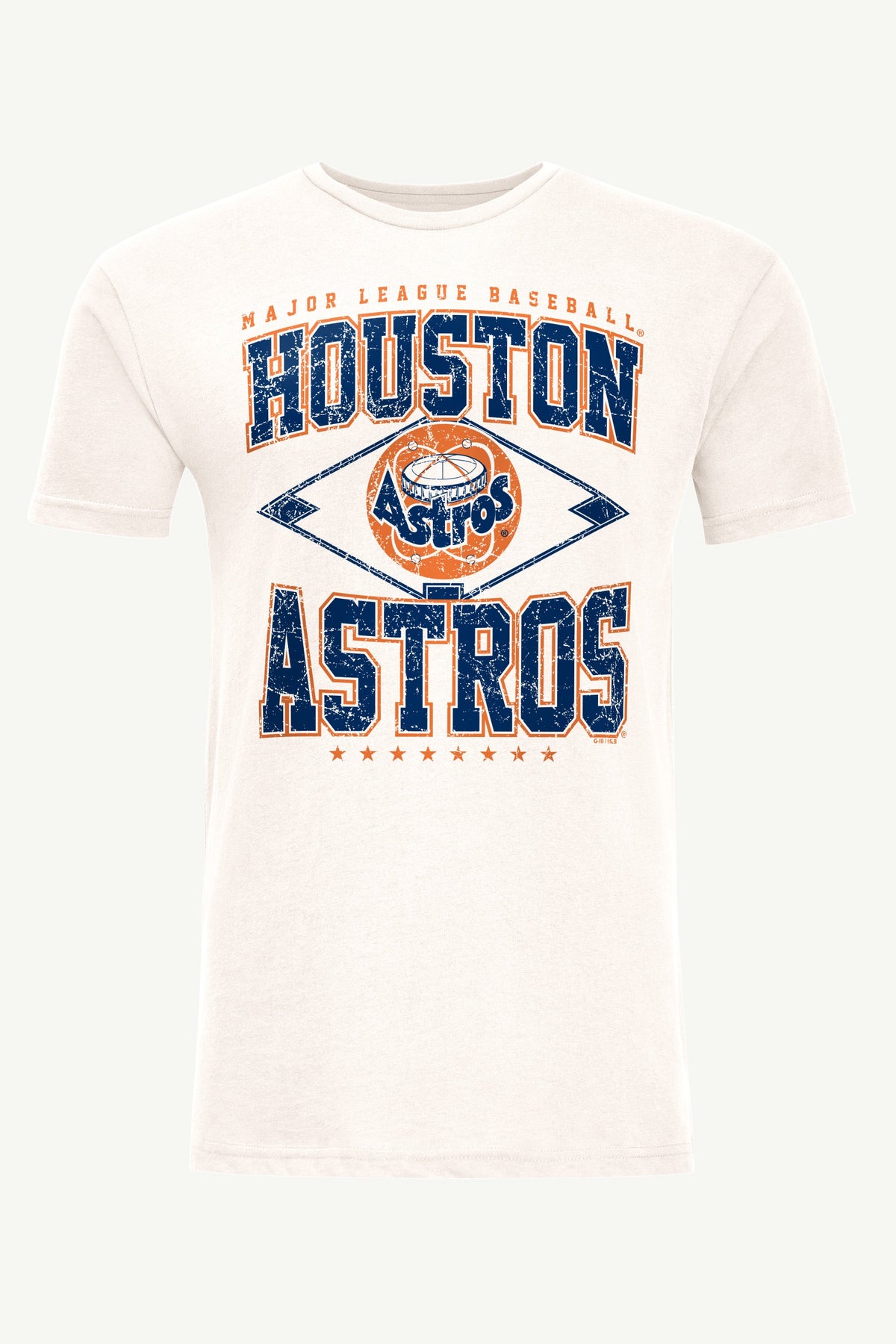 MENS HOUSTON ASTROS DISTRESSED COOPERSTOWN DIAMOND SHORT SLEEVE T SHIRT