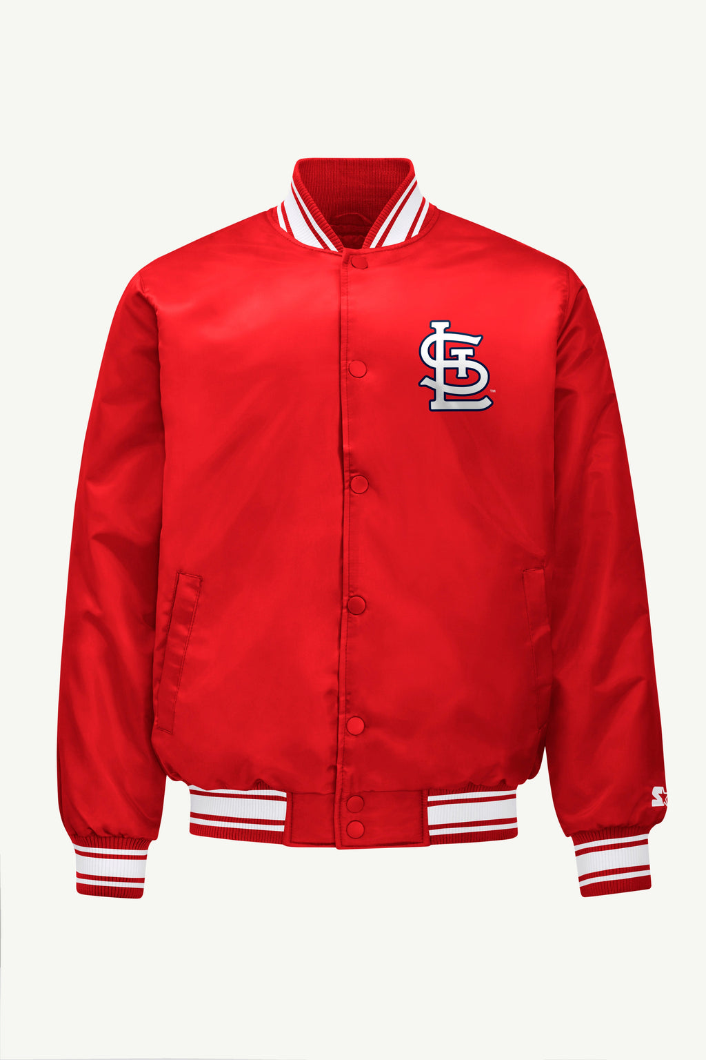 MENS ST LOUIS CARDINALS SATIN VARSITY JACKET