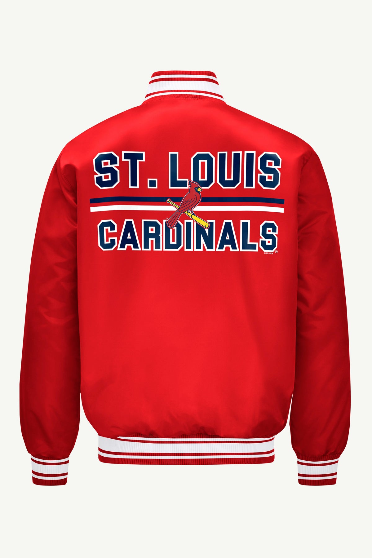 MENS ST LOUIS CARDINALS SATIN VARSITY JACKET