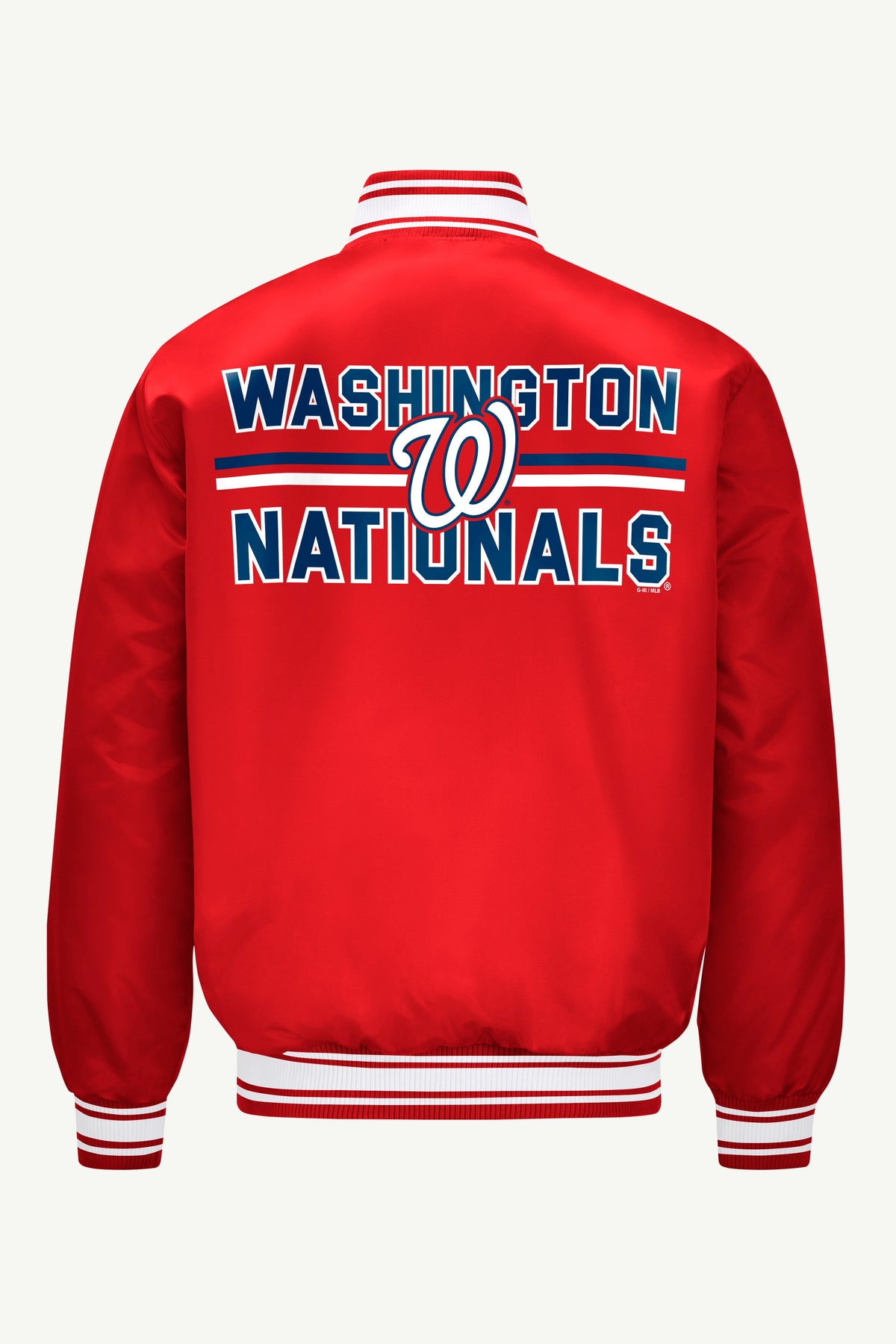 MENS WASHINGTON NATIONALS SATIN VARSITY JACKET