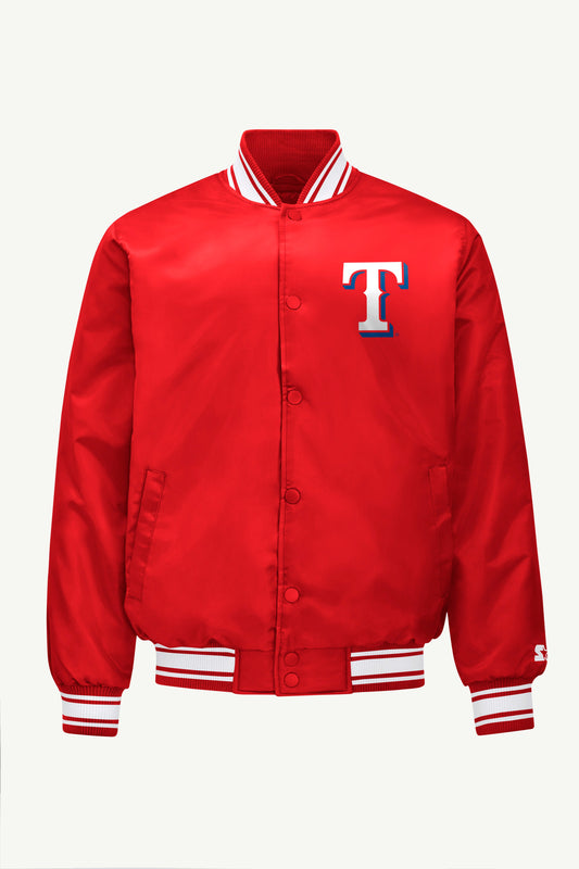 MENS TEXAS RANGERS SATIN VARSITY JACKET