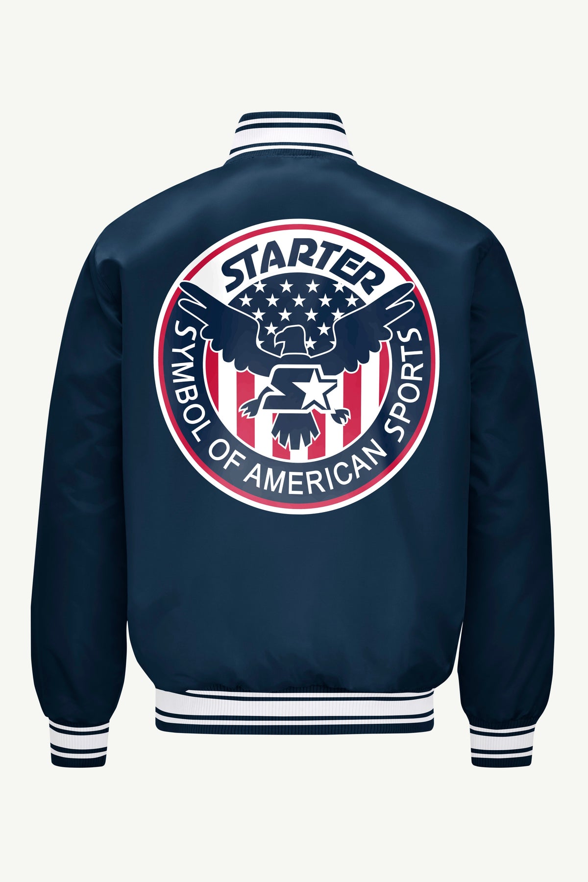 MENS STARTER USA EAGLE CREST SATIN VARSITY JACKET