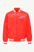 MENS DETROIT RED WINGS TRIANGLE SATIN VARSITY JACKET